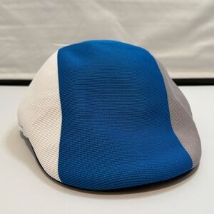 Kangol Vented Stripes 504 Flat Cap Blue/White/Grey